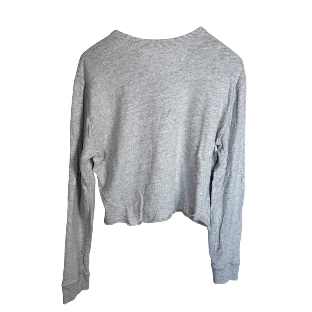 Faherty Organic Cotton Crewneck Pullover Sweatshirt Cropped Grey‎ Size Medium